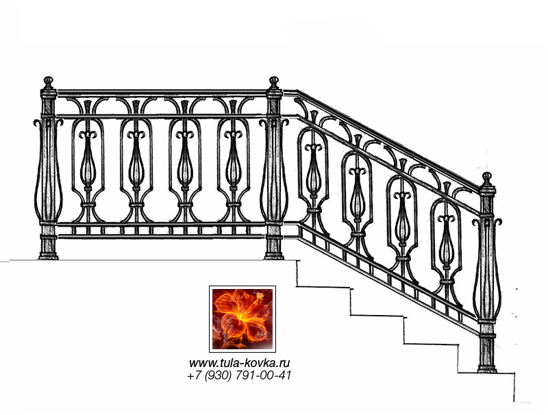 Рисунок перил террасы