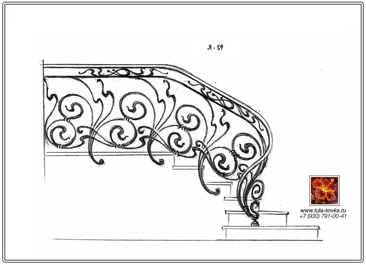 Эскизы кованых перил